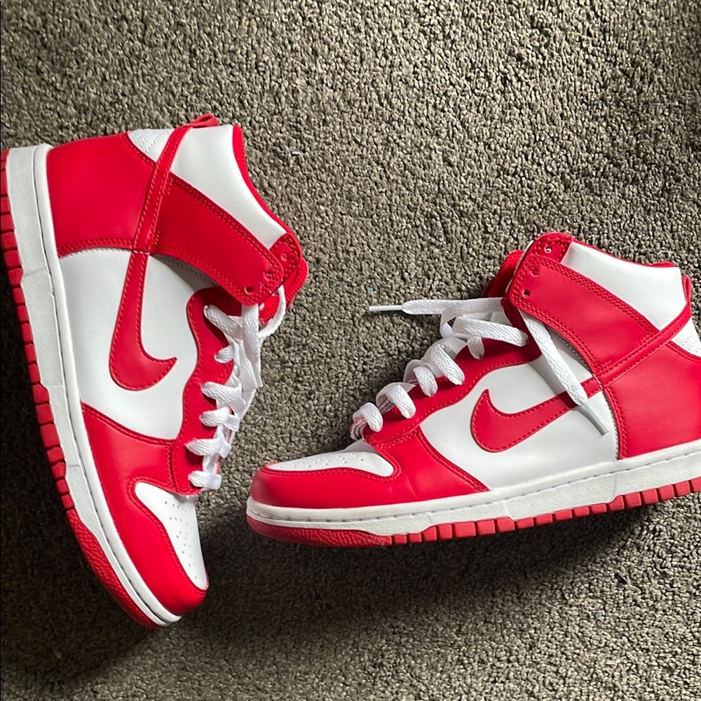 Red and White dunk high
